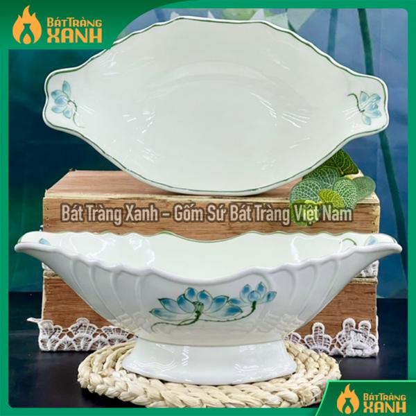 Bát đựng gà cúng Hoa sen xanh Bát đựng gà cúng Hoa sen xanh