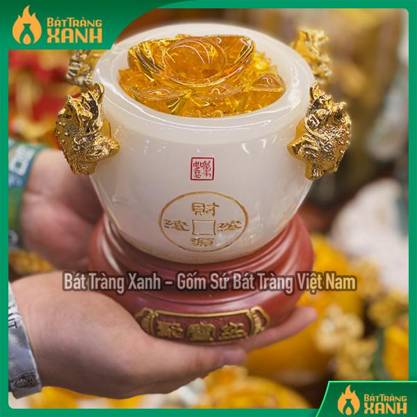 Bát tụ bảo ngọc cao cấp màu trắng cỡ to Bát tụ bảo ngọc cao cấp màu trắng cỡ to