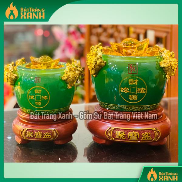 Bát tụ bảo ngọc cao cấp màu xanh lục bảo cỡ nhỏ Bát tụ bảo ngọc cao cấp màu xanh lục bảo cỡ nhỏ
