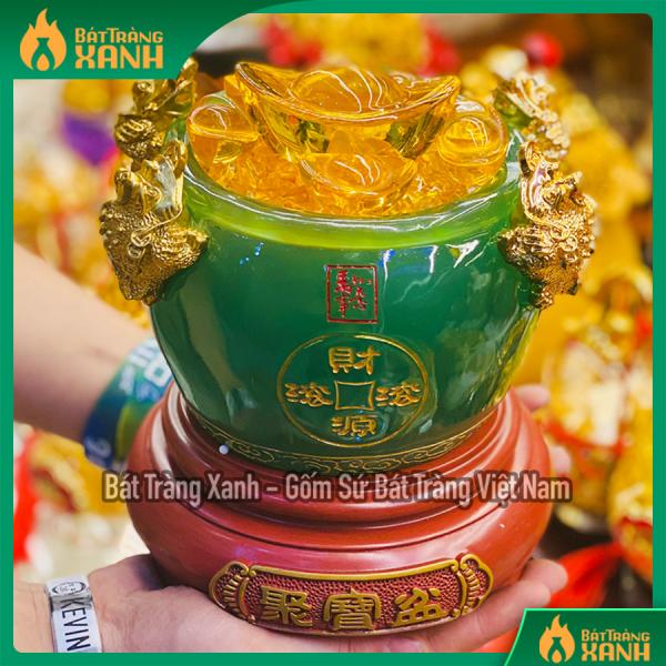Bát tụ bảo ngọc cao cấp màu xanh lục bảo cỡ to Bát tụ bảo ngọc cao cấp màu xanh lục bảo cỡ to