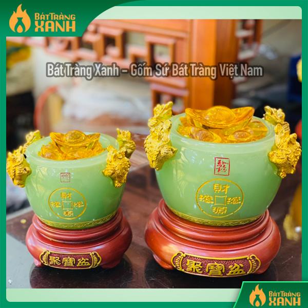 Bát tụ bảo ngọc cao cấp màu xanh ngọc cỡ to Bát tụ bảo ngọc cao cấp màu xanh ngọc cỡ to