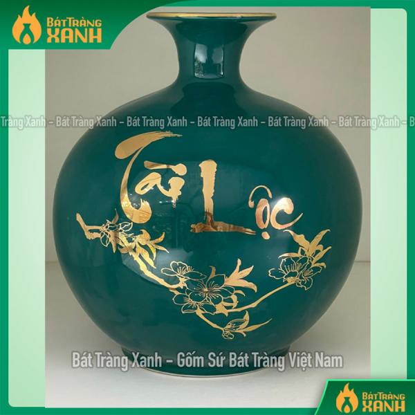 Bình Hút Lộc Bát Tràng, Bình Phong Thuỷ Công Danh Tài Lộc Xanh Mallard Bình Hút Lộc Bát Tràng, Bình Phong Thuỷ Công Danh Tài Lộc Xanh Mallard