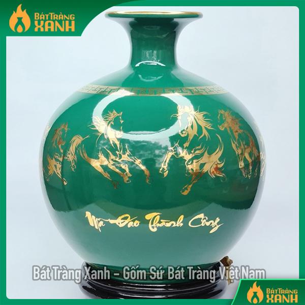Bình Hút Lộc màu xanh lục bảo Bình Phong Thuỷ Mã Đáo Thành Công Bình Hút Lộc màu xanh lục bảo Bình Phong Thuỷ Mã Đáo Thành Công
