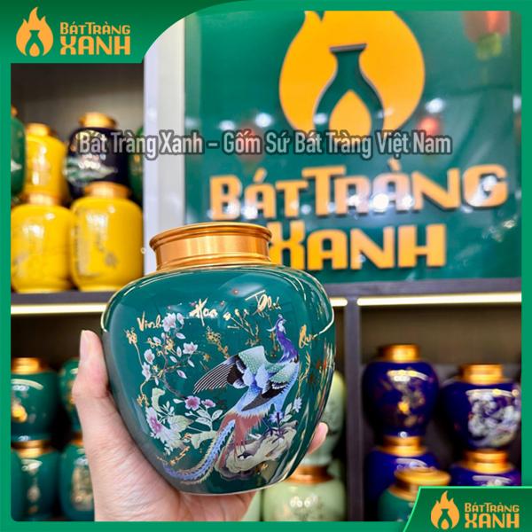 Bình đựng trà Vinh Hoa Phú Quý xanh mallard Bình đựng trà Vinh Hoa Phú Quý xanh mallard