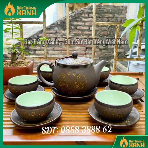 Bộ Ấm Chén Uống Trà, Bộ Ấm Chén Bát Tràng - Vọng Nguyệt Hoàng Bộ Ấm Chén Uống Trà, Bộ Ấm Chén Bát Tràng - Vọng Nguyệt Hoàng