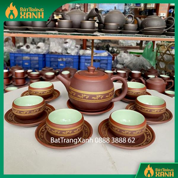 Bộ Ấm Trà Tử Sa Lạc Việt Chỉ Đỏ - NNƯT Vương Mạnh Tuấn Bát Tràng  Bộ Ấm Trà Tử Sa Lạc Việt Chỉ Đỏ - NNƯT Vương Mạnh Tuấn Bát Tràng
