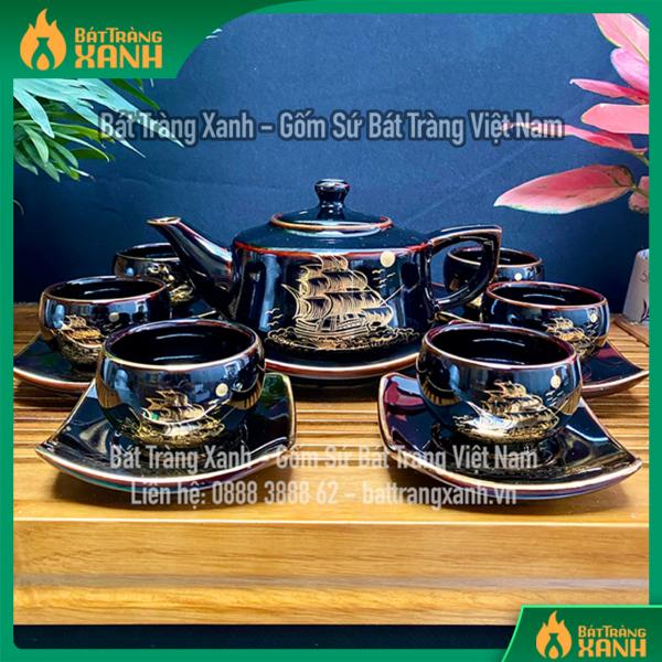 Bộ ấm trà thuận buồn xuôi gió men đen bóng Bộ ấm trà thuận buồn xuôi gió men đen bóng