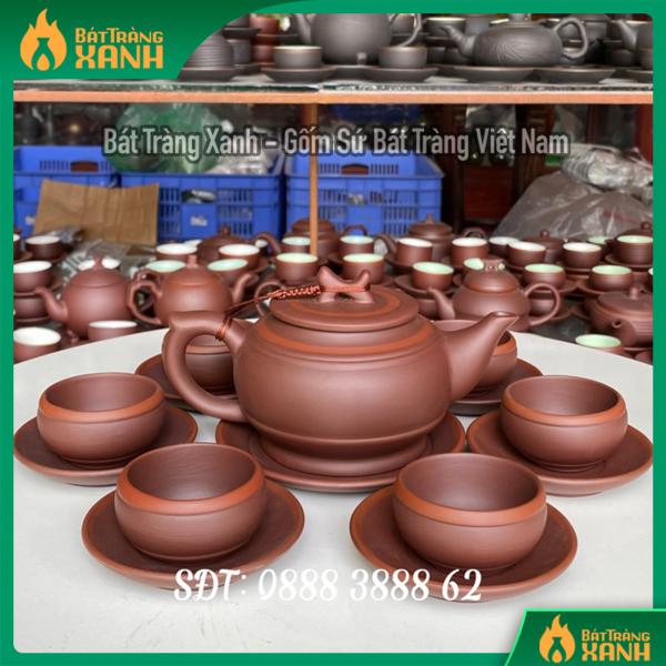 Bộ Ấm Trà Bát Tràng Trống Chỉ Nguyên Mộc Bộ Ấm Trà Bát Tràng Trống Chỉ Nguyên Mộc