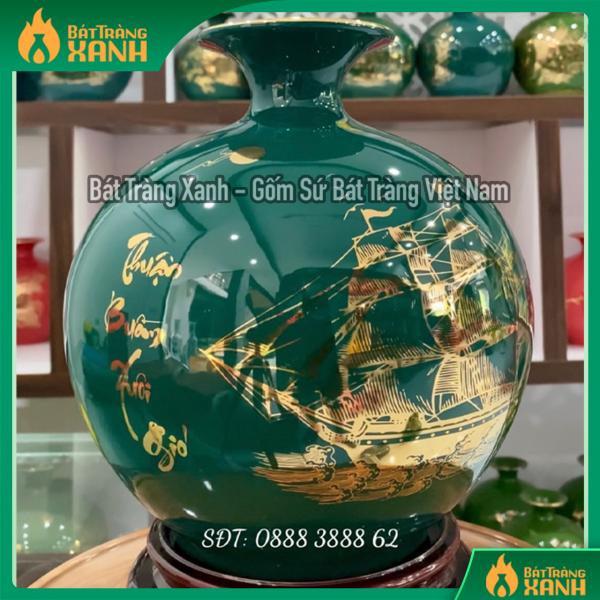 Bình Hút Lộc Phong Thuỷ Thuận Buồm Xuôi Gió Xanh Mallard Bình Hút Lộc Phong Thuỷ Thuận Buồm Xuôi Gió Xanh Mallard