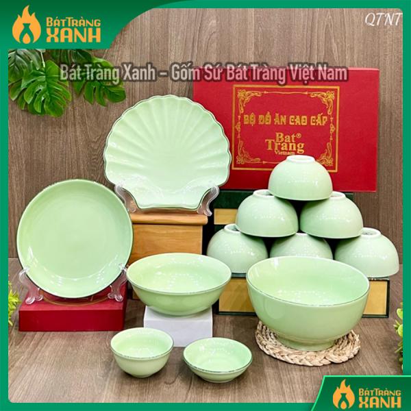 Bộ bát đĩa Bát Tràng ngọc trơn Bộ bát đĩa Bát Tràng ngọc trơn