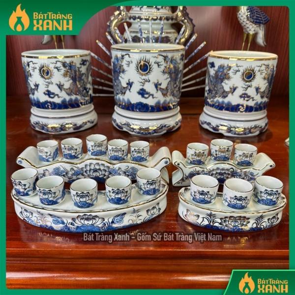 Bộ Kỷ Thờ Vẽ Vàng Kim Thờ Cúng Phong Thủy Sứ Bát Tràng Cao Cấp Bộ Kỷ Thờ Vẽ Vàng Kim Thờ Cúng Phong Thủy Sứ Bát Tràng Cao Cấp