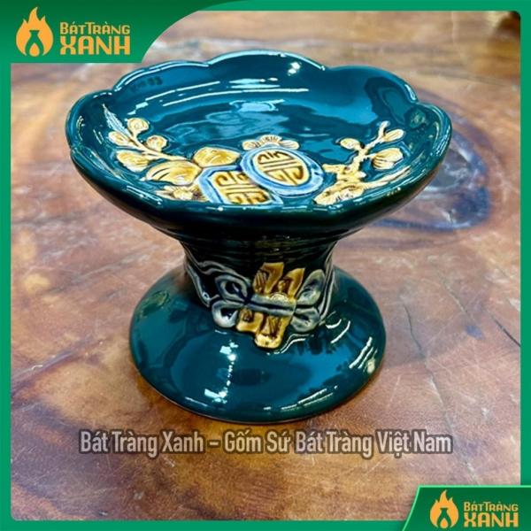 Chân Nến Men Xanh Lục Bảo, Chân Nến Đắp Nổi Hàng Bát Tràng Cao Cấp Chân Nến Men Xanh Lục Bảo, Chân Nến Đắp Nổi Hàng Bát Tràng Cao Cấp