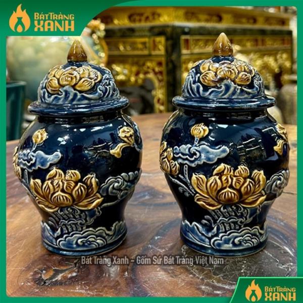 Chóe Thờ, Chum Thờ, Chóe Men Xanh CoBan Đắp Nổi Bát Tràng Chóe Thờ, Chum Thờ, Chóe Men Xanh CoBan Đắp Nổi Bát Tràng
