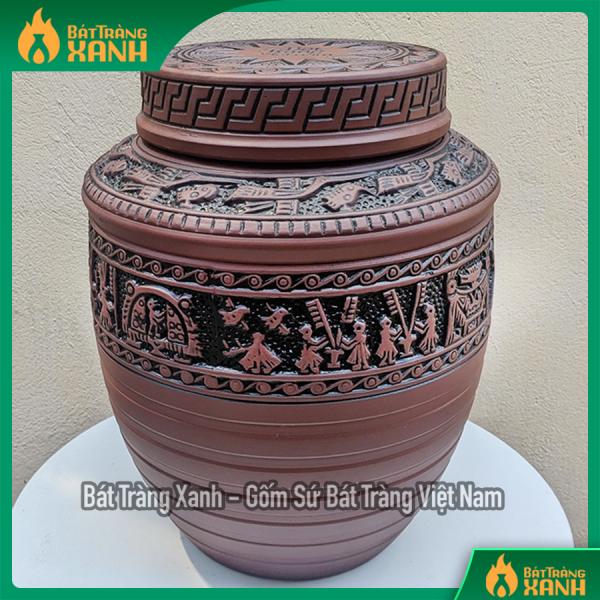 Chum sành ngâm rượu Trống Đồng Đông Sơn Chum sành ngâm rượu Trống Đồng Đông Sơn