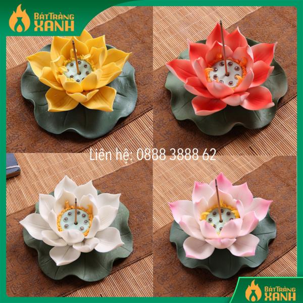 Hoa Sen Sứ Thả Bát Hoa - Đế Sen Sứ Cắm Nhang - Sen Sứ Đốt Trầm Hoa Sen Sứ Thả Bát Hoa - Đế Sen Sứ Cắm Nhang - Sen Sứ Đốt Trầm