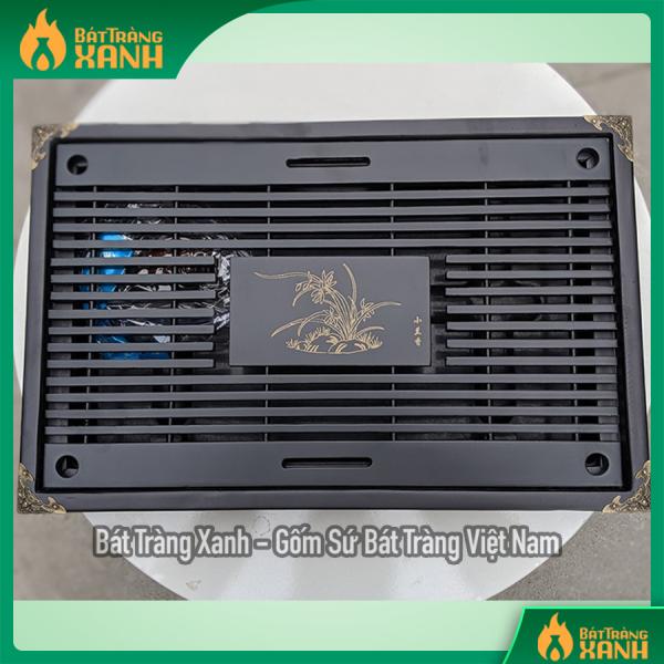 Khay trà tre bịt đồng giả gỗ  Khay trà tre bịt đồng giả gỗ