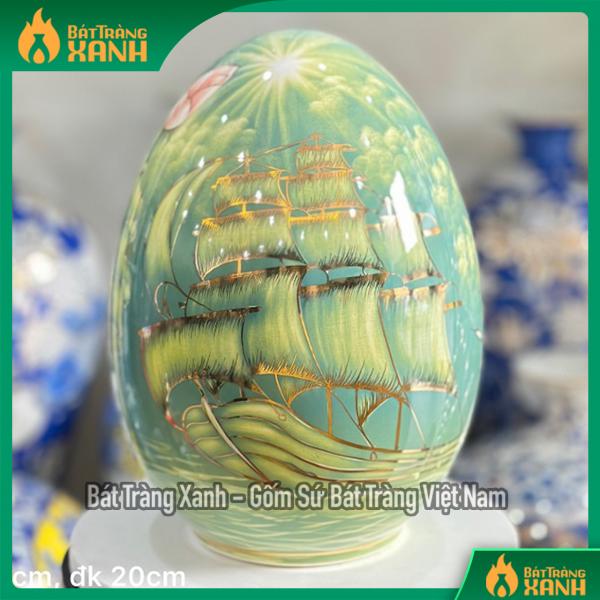 Trứng phong thủy xanh Thuận Buồm Xuôi Gió Trứng phong thủy xanh Thuận Buồm Xuôi Gió