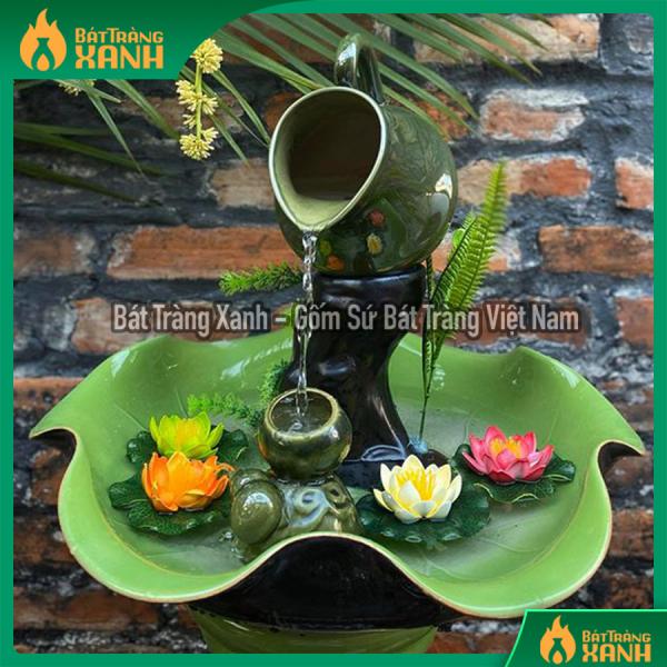 Thác nước phong thủy dáng bát thả hoa cốc Thác nước phong thủy dáng bát thả hoa cốc