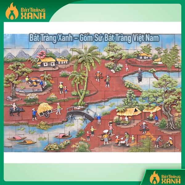 Tranh gốm ốp tường Đồng quê Tranh gốm ốp tường Đồng quê