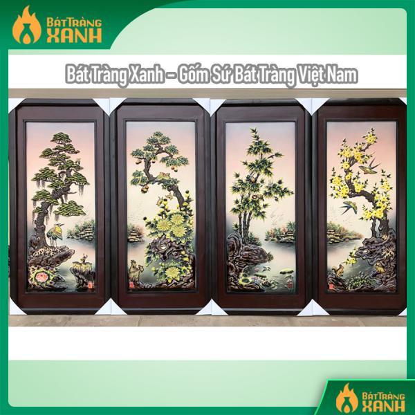 Tranh tứ quý men màu nổi S2 dáng đứng 90x43cm Tranh tứ quý men màu nổi S2 dáng đứng 90x43cm