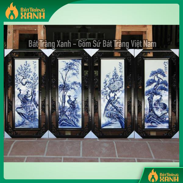 Tranh tứ quý Tùng Cúc Trúc Mai đắp nổi 87x43cm Tranh tứ quý Tùng Cúc Trúc Mai đắp nổi 87x43cm