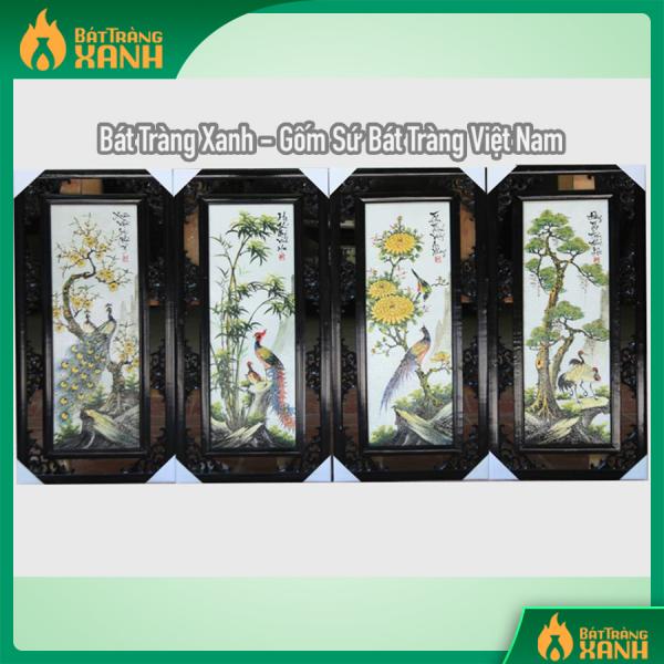 Tranh tứ quý Tùng Cúc Trúc Mai S3 vẽ tay các loài chim quý 87x43cm Tranh tứ quý Tùng Cúc Trúc Mai S3 vẽ tay các loài chim quý 87x43cm