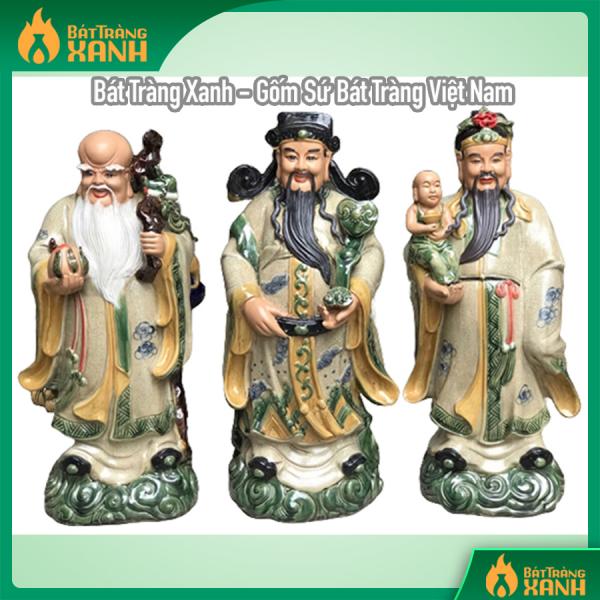 Tượng sứ Phúc Lộc Thọ men rạn Tượng sứ Phúc Lộc Thọ men rạn