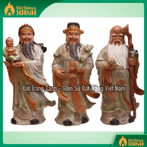 Tượng sứ Phúc Lộc Thọ men rạn cổ Tượng sứ Phúc Lộc Thọ men rạn cổ