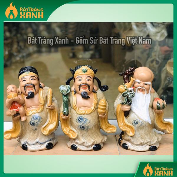 Tượng sứ Phúc Lộc Thọ men rạn no đủ cao 30cm Tượng sứ Phúc Lộc Thọ men rạn no đủ cao 30cm
